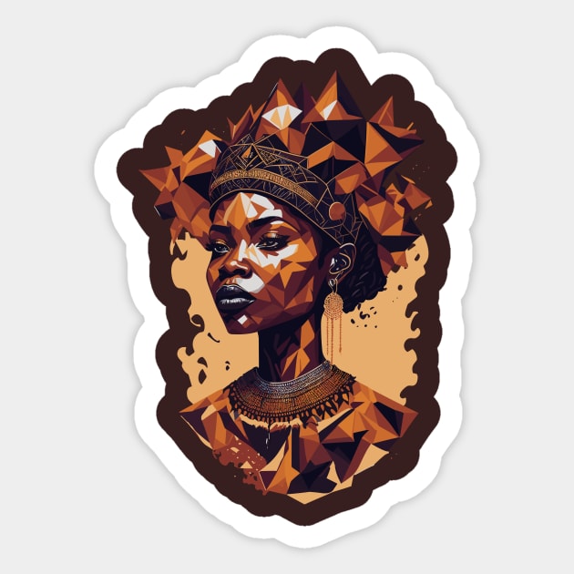 Geometric African Queen Sticker by Luvleigh